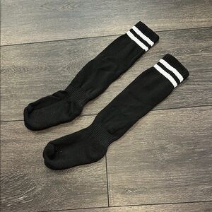 Black and White Striped Crew Socks